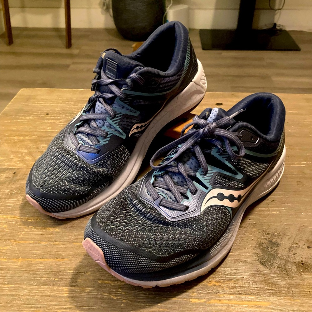 COPY - Saucony Women's Omni ISO 2 Running Shoe, Slate/Pink, 11 US